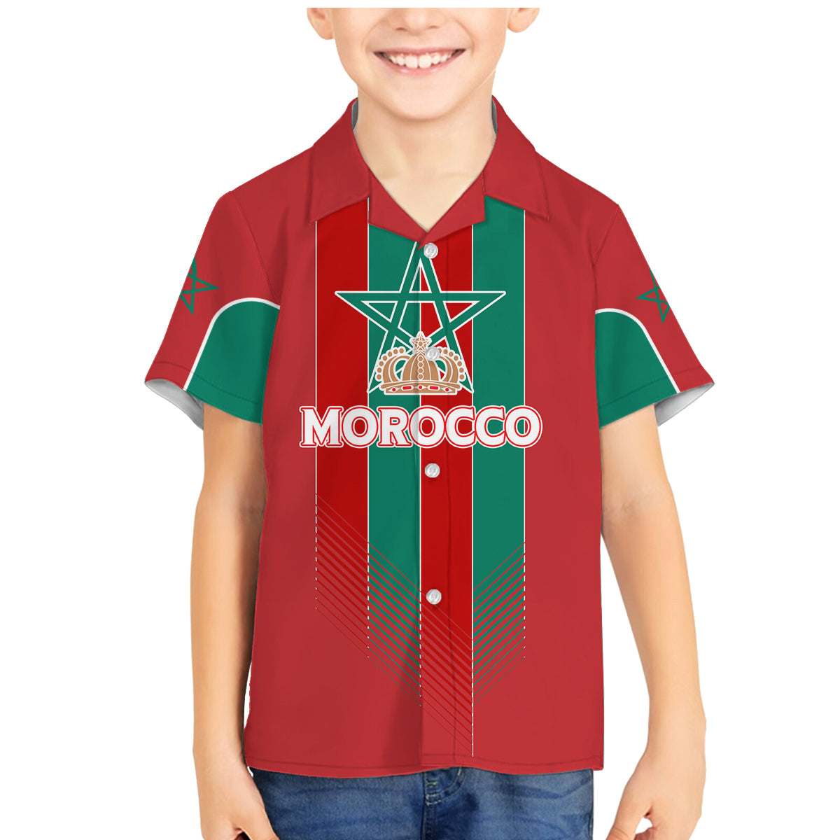 Custom Morocco Football Family Matching Mermaid Dress and Hawaiian Shirt Nations Cup 2024 Atlas Lions LT7 - Wonder Print Shop