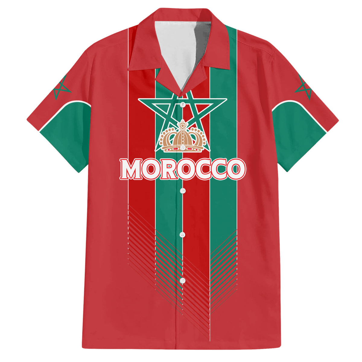 Custom Morocco Football Family Matching Short Sleeve Bodycon Dress and Hawaiian Shirt Nations Cup 2024 Atlas Lions - Wonder Print Shop