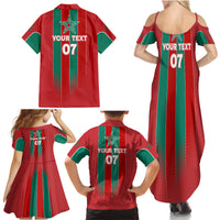 Custom Morocco Football Family Matching Summer Maxi Dress and Hawaiian Shirt Nations Cup 2024 Atlas Lions - Wonder Print Shop