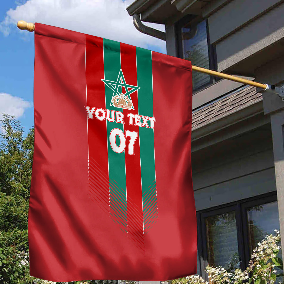 Custom Morocco Football Garden Flag Nations Cup 2024 Atlas Lions - Wonder Print Shop