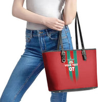 Custom Morocco Football Leather Tote Bag Nations Cup 2024 Atlas Lions - Wonder Print Shop