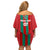Custom Morocco Football Off Shoulder Short Dress Nations Cup 2024 Atlas Lions - Wonder Print Shop