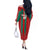 Custom Morocco Football Off The Shoulder Long Sleeve Dress Nations Cup 2024 Atlas Lions - Wonder Print Shop