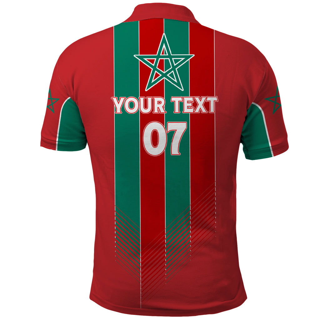 Custom Morocco Football Polo Shirt Nations Cup 2024 Atlas Lions - Wonder Print Shop