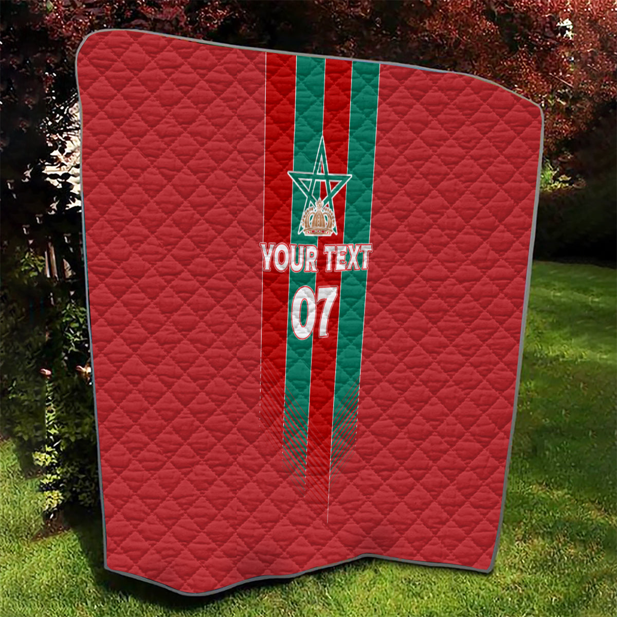Custom Morocco Football Quilt Nations Cup 2024 Atlas Lions - Wonder Print Shop