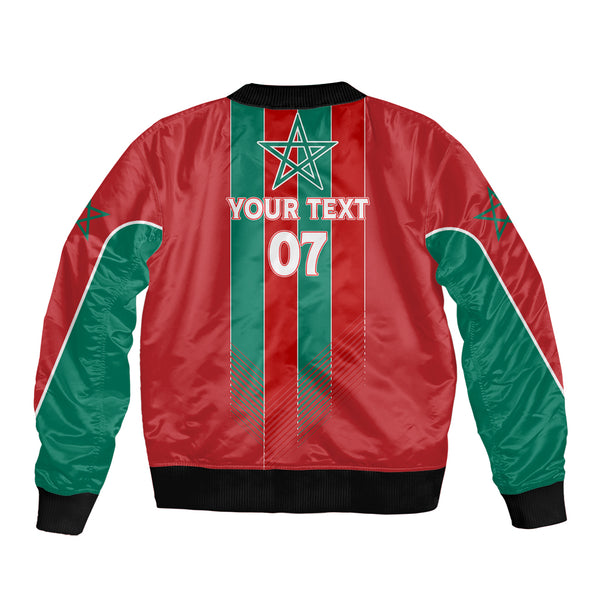 Mauritania Sleeve Zip Bomber Jacket - Green Tie Dye Camel and Crescent Moon Flag Design TS04