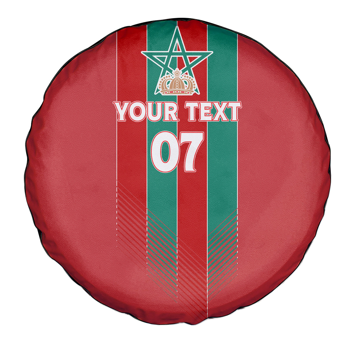 Custom Morocco Football Spare Tire Cover Nations Cup 2024 Atlas Lions - Wonder Print Shop