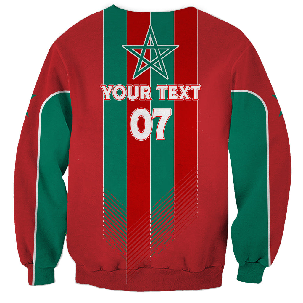 Custom Morocco Football Sweatshirt Nations Cup 2024 Atlas Lions - Wonder Print Shop