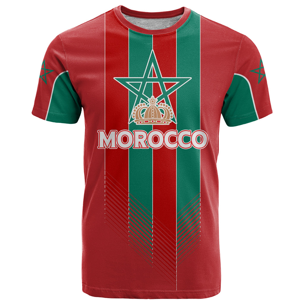 Custom Morocco Football T Shirt Nations Cup 2024 Atlas Lions - Wonder Print Shop