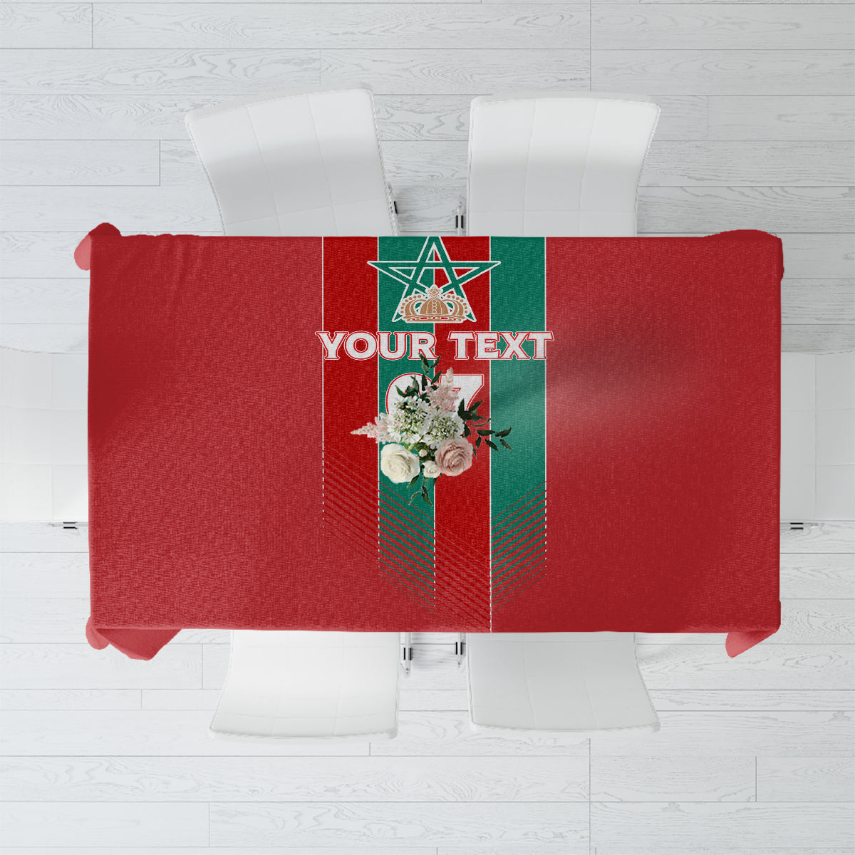 Custom Morocco Football Tablecloth Nations Cup 2024 Atlas Lions - Wonder Print Shop