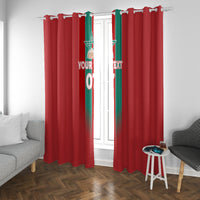 Custom Morocco Football Window Curtain Nations Cup 2024 Atlas Lions - Wonder Print Shop