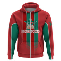 Custom Morocco Football Zip Hoodie Nations Cup 2024 Atlas Lions - Wonder Print Shop