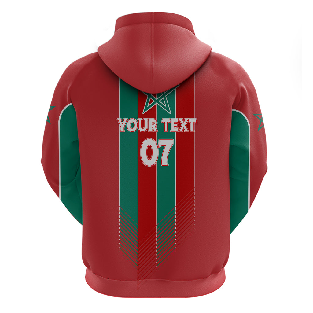 Custom Morocco Football Zip Hoodie Nations Cup 2024 Atlas Lions - Wonder Print Shop