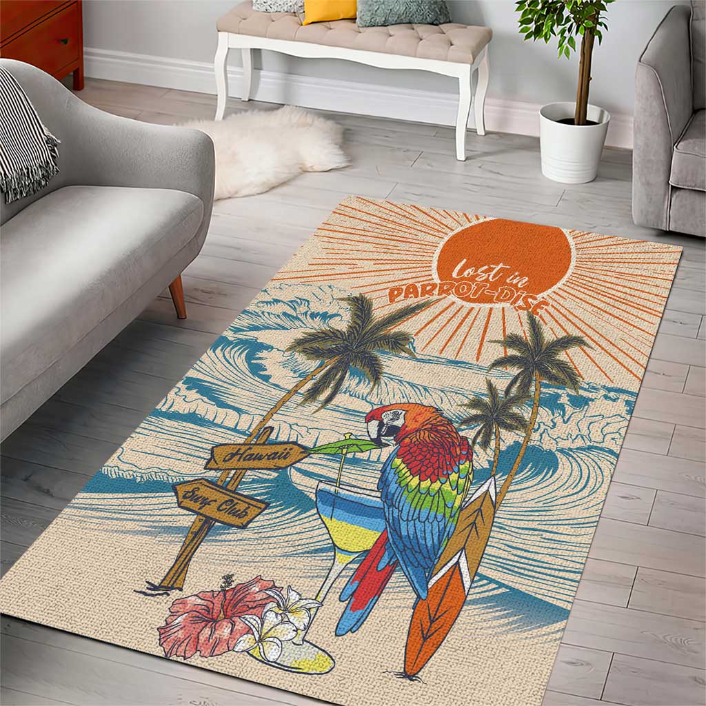 Christmas In July - Hawaii Retro Area Rug Lost In Parrot-dise