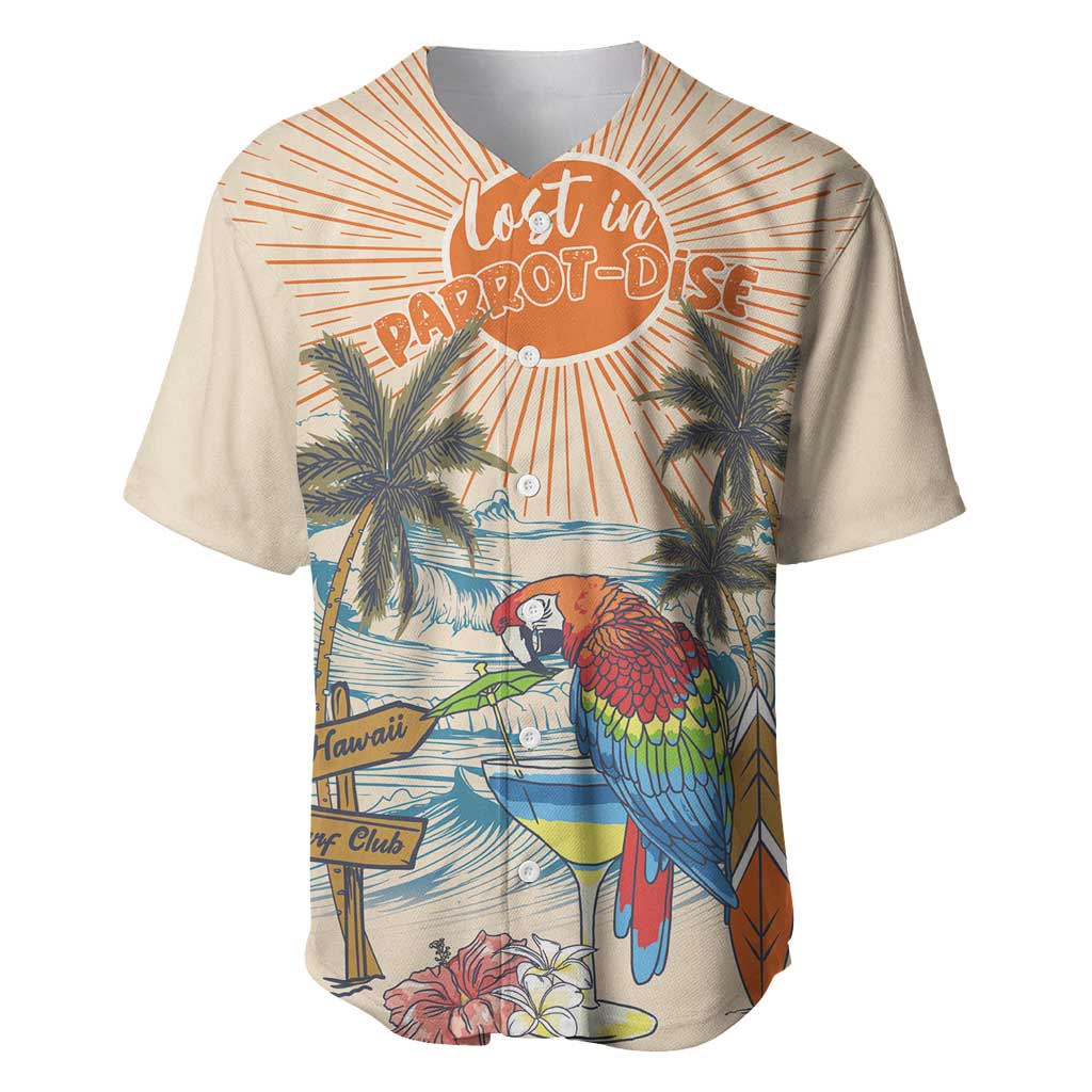 Personalized Christmas In July - Hawaii Retro Baseball Jersey Lost In Parrot-dise