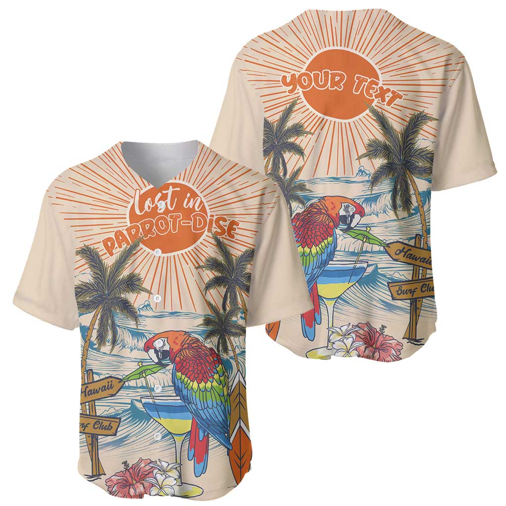 Personalized Christmas In July - Hawaii Retro Baseball Jersey Lost In Parrot-dise