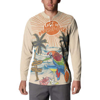 Personalized Christmas In July - Hawaii Retro Button Sweatshirt Lost In Parrot-dise