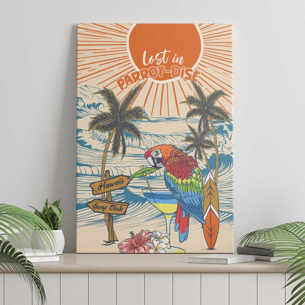Christmas In July - Hawaii Retro Canvas Wall Art Lost In Parrot-dise