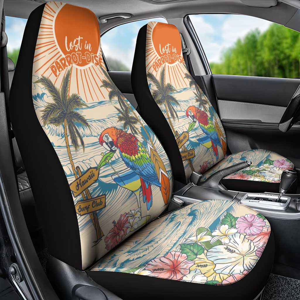 Christmas In July - Hawaii Retro Car Seat Cover Lost In Parrot-dise