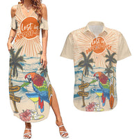Personalized Christmas In July - Hawaii Retro Couples Matching Summer Maxi Dress and Hawaiian Shirt Lost In Parrot-dise