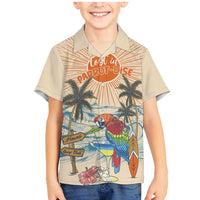 Personalized Christmas In July - Hawaii Retro Family Matching Mermaid Dress and Hawaiian Shirt Lost In Parrot-dise