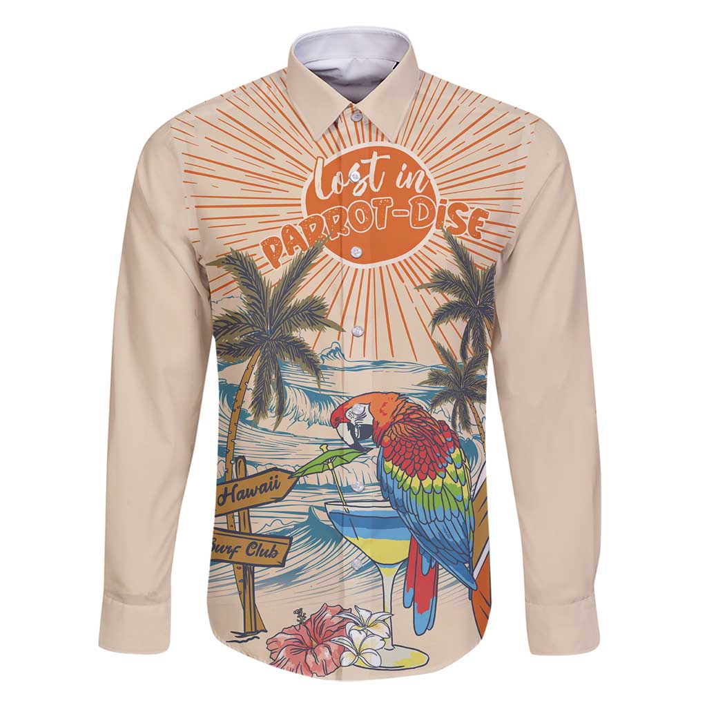 Personalized Christmas In July - Hawaii Retro Family Matching Off Shoulder Maxi Dress and Hawaiian Shirt Lost In Parrot-dise