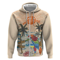 Personalized Christmas In July - Hawaii Retro Hoodie Lost In Parrot-dise