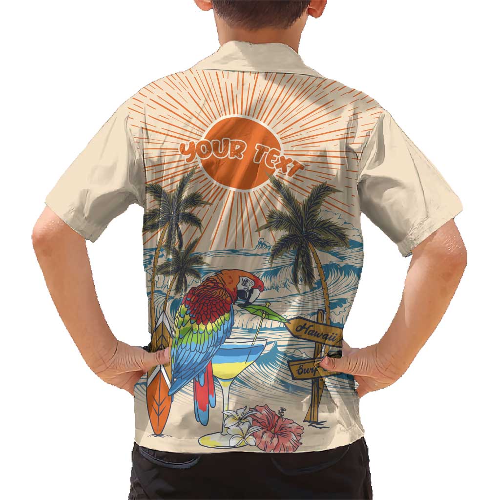 Personalized Christmas In July - Hawaii Retro Kid Hawaiian Shirt Lost In Parrot-dise