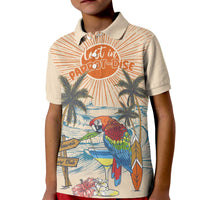 Personalized Christmas In July - Hawaii Retro Kid Polo Shirt Lost In Parrot-dise