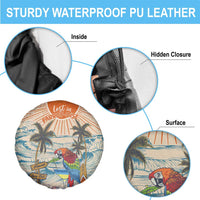 Christmas In July - Hawaii Retro Spare Tire Cover Lost In Parrot-dise