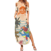 Personalized Christmas In July - Hawaii Retro Summer Maxi Dress Lost In Parrot-dise