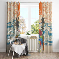 Christmas In July - Hawaii Retro Window Curtain Lost In Parrot-dise