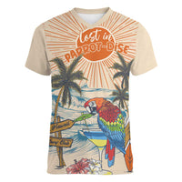 Personalized Christmas In July - Hawaii Retro Women V-Neck T-Shirt Lost In Parrot-dise