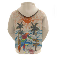 Personalized Christmas In July - Hawaii Retro Zip Hoodie Lost In Parrot-dise