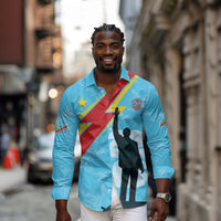 DR Congo WC2026 Custom Long Sleeve Button Shirt Lumumba Eva Inspired