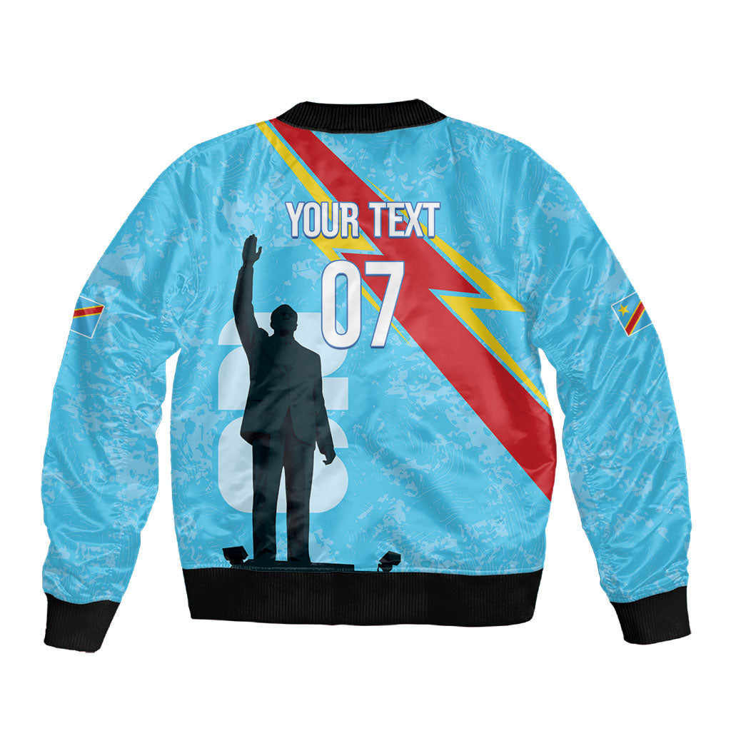 DR Congo WC2026 Custom Sleeve Zip Bomber Jacket Lumumba Eva Inspired