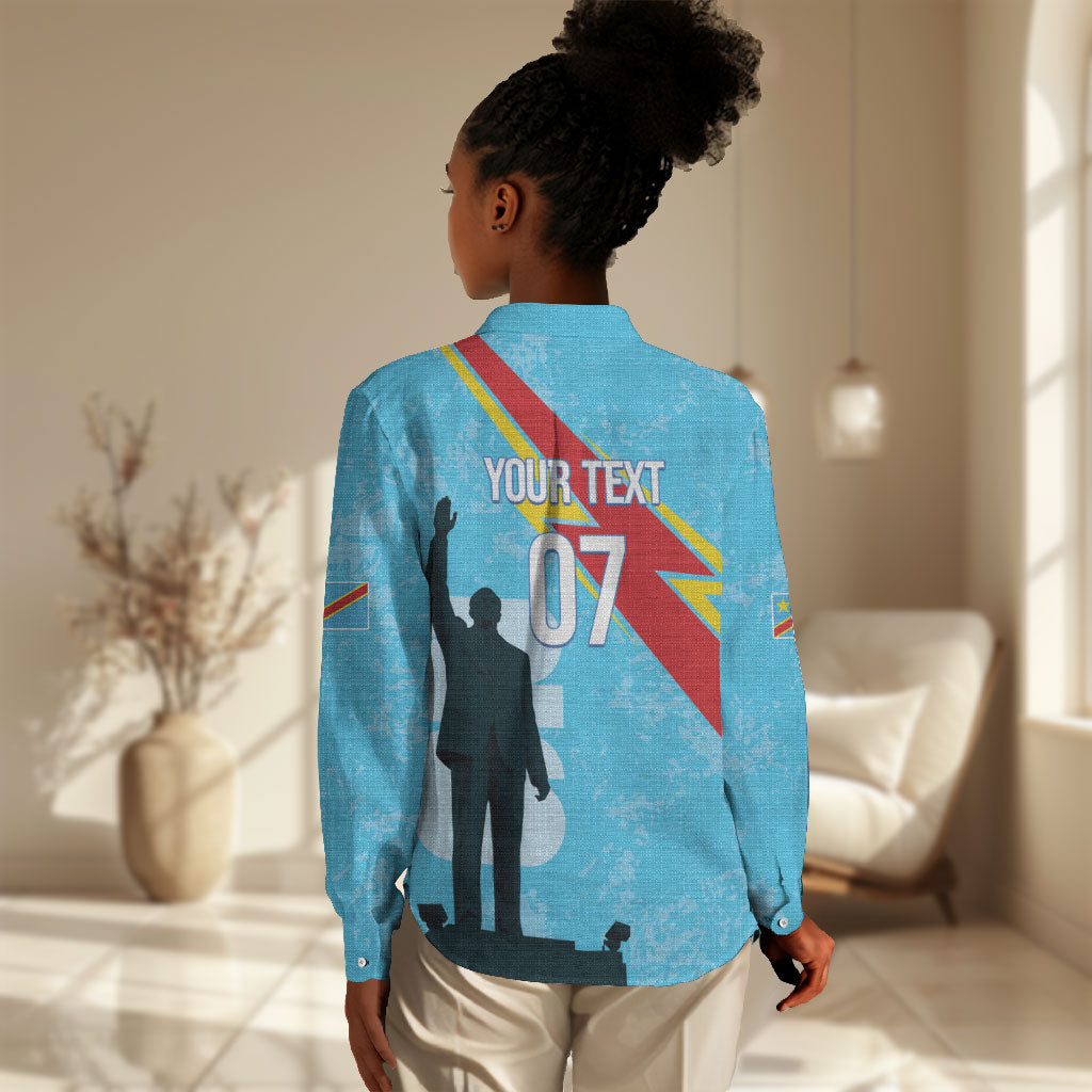 DR Congo WC2026 Custom Women Casual Shirt Lumumba Eva Inspired