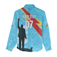 DR Congo WC2026 Custom Women Casual Shirt Lumumba Eva Inspired