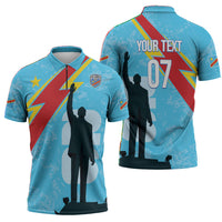 DR Congo WC2026 Custom Zipper Polo Shirt Lumumba Eva Inspired