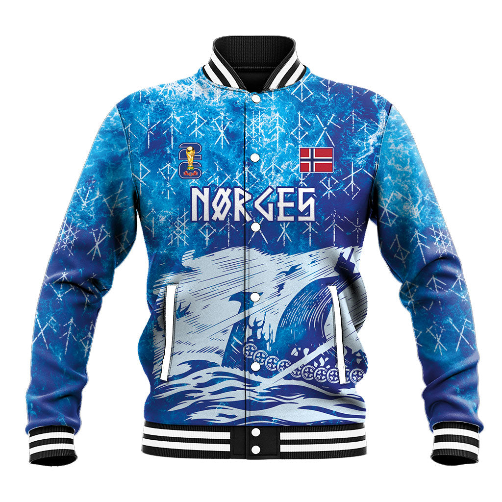 Norges Football WC2026 Custom Viking Rowing Baseball Jacket Raging Waves