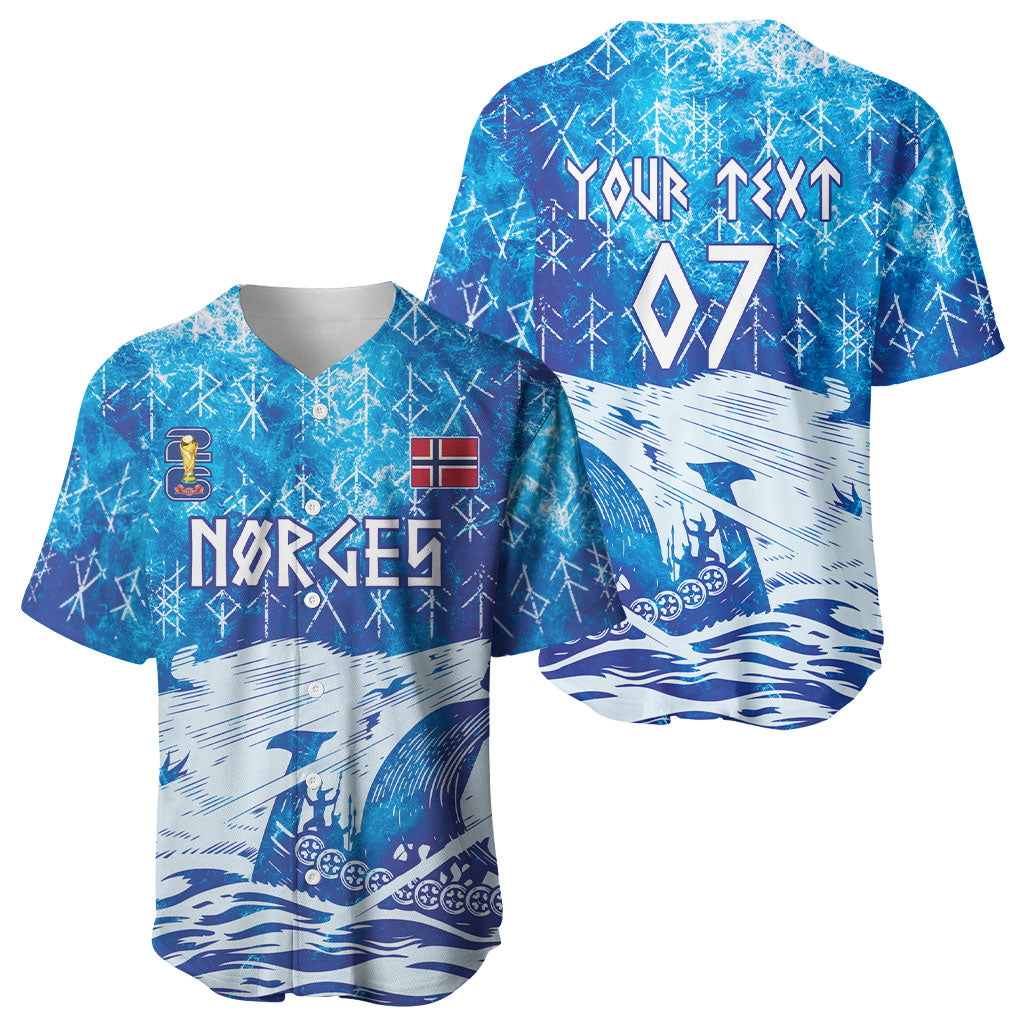 Norges Football WC2026 Custom Viking Rowing Baseball Jersey Raging Waves