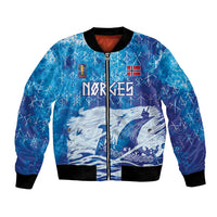 Norges Football WC2026 Custom Viking Rowing Bomber Jacket Raging Waves