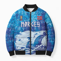 Norges Football WC2026 Custom Viking Rowing Bomber Puffer Jacket Raging Waves