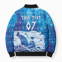 Norges Football WC2026 Custom Viking Rowing Bomber Puffer Jacket Raging Waves