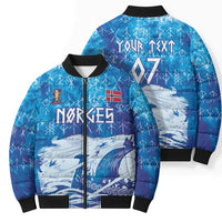 Norges Football WC2026 Custom Viking Rowing Bomber Puffer Jacket Raging Waves