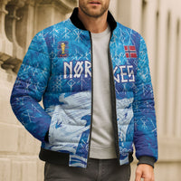 Norges Football WC2026 Custom Viking Rowing Bomber Puffer Jacket Raging Waves