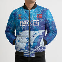 Norges Football WC2026 Custom Viking Rowing Bomber Puffer Jacket Raging Waves