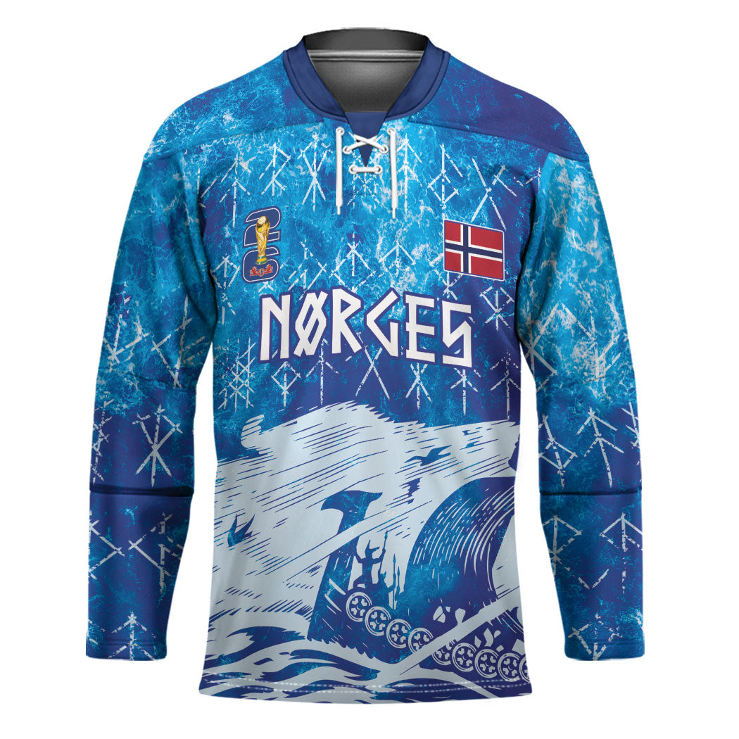 Norges Football WC2026 Custom Viking Rowing Hockey Jersey Raging Waves