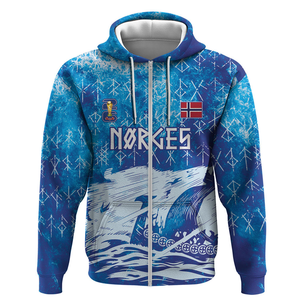 Norges Football WC2026 Custom Viking Rowing Hoodie Raging Waves
