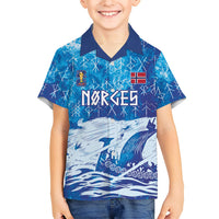 Norges Football WC2026 Custom Viking Rowing Kid Hawaiian Shirt Raging Waves